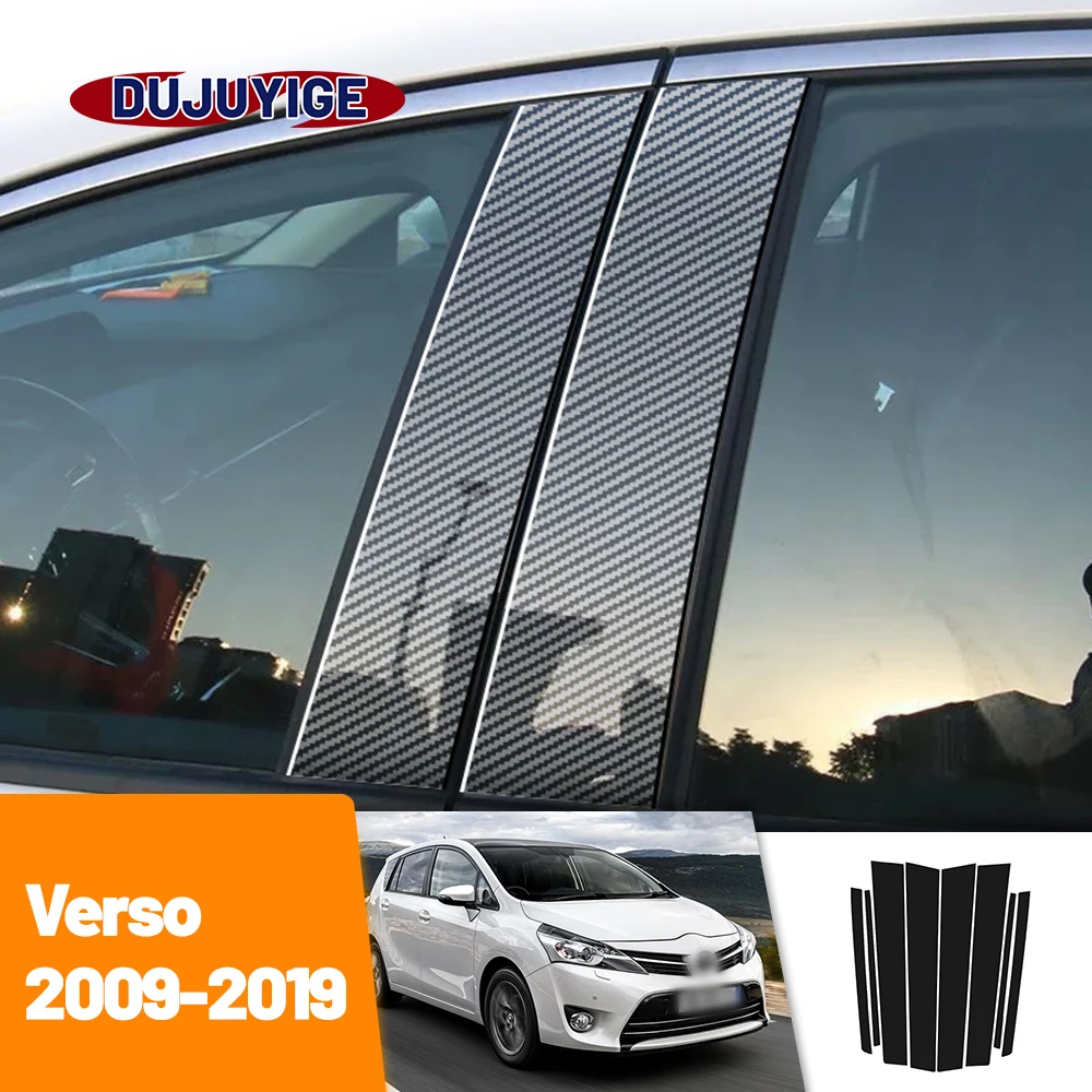 

For Toyota Verso 2009-2019 2010 2011 2012 2013 2014 2015 Carbon Fiber Window Door Column Deal B C Pillar Post Cover Trim Sticker