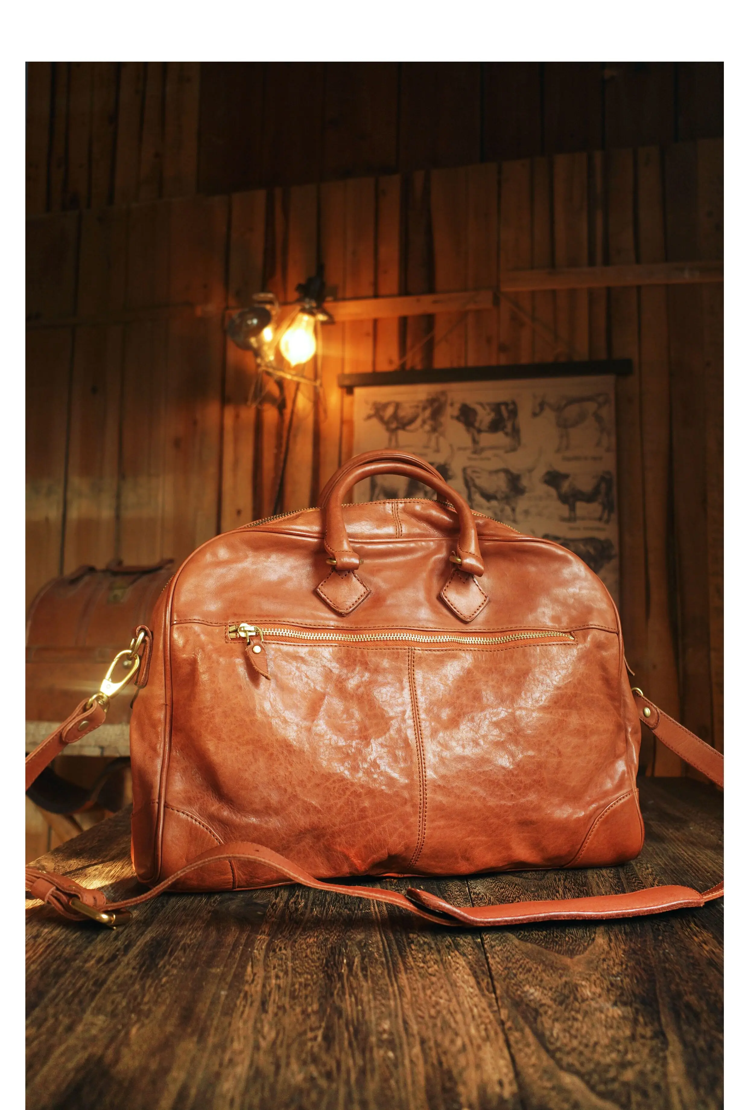 PNDME Business schlichte, pflanzlich gegerbte Rindsleder-Damen-Aktentasche, lässige Reise-Luxus-Handtasche aus echtem Leder für Laptops. – Detail 19
