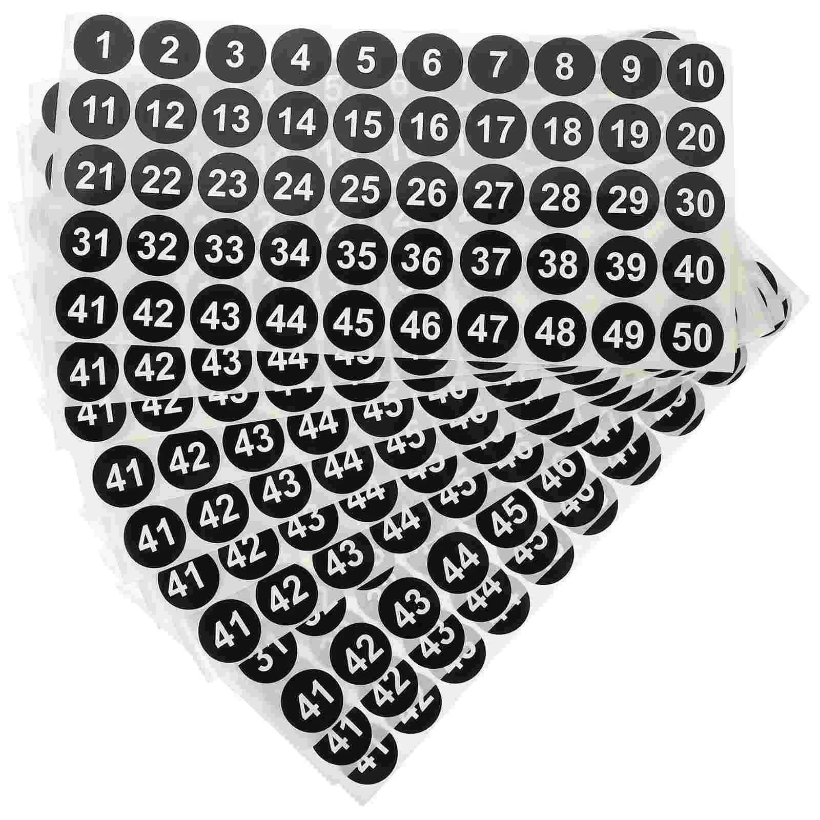 

10 Sheets Labels Stickers Number Coding for Classification Water Proof Digital Decals Black Office