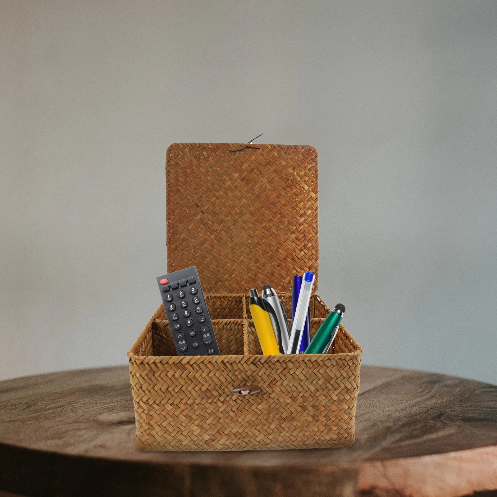 

Straw Woven Storage Baskets Lightweight Desktop Organizer Toy Book Holder Friendly Home Decorative Container Floor