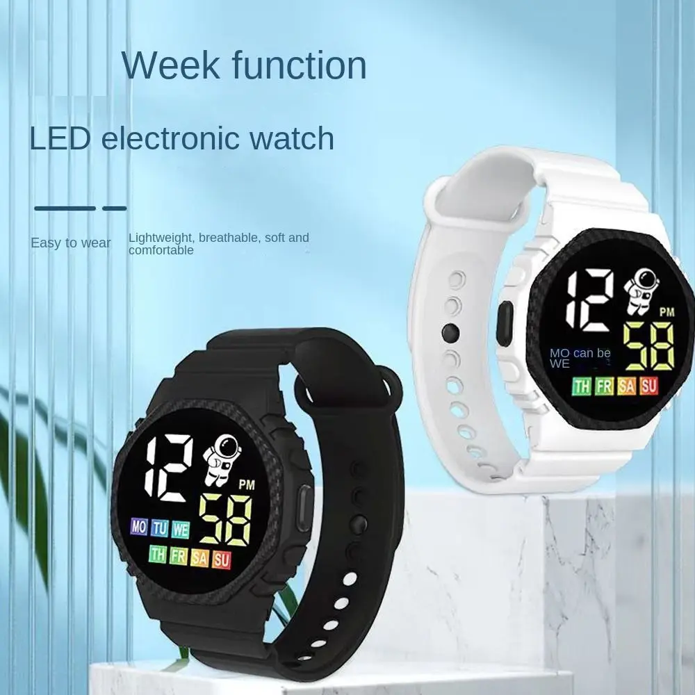 패션 다기능 시계 스포츠 시계 방수 캐주얼 전자 시계 LED 화면 우주비행사 손목시계 어린이용