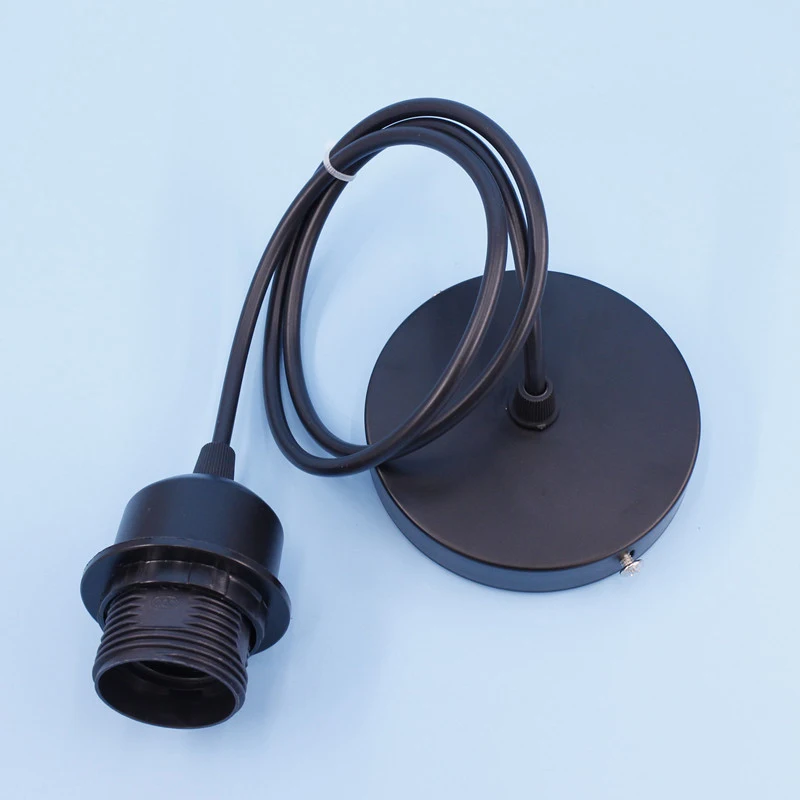 E27 Spiral Light Socket with Cable Plastic Lamp Base Retro Design Creative Hanging Lamp for Dining Room DIY Decoration