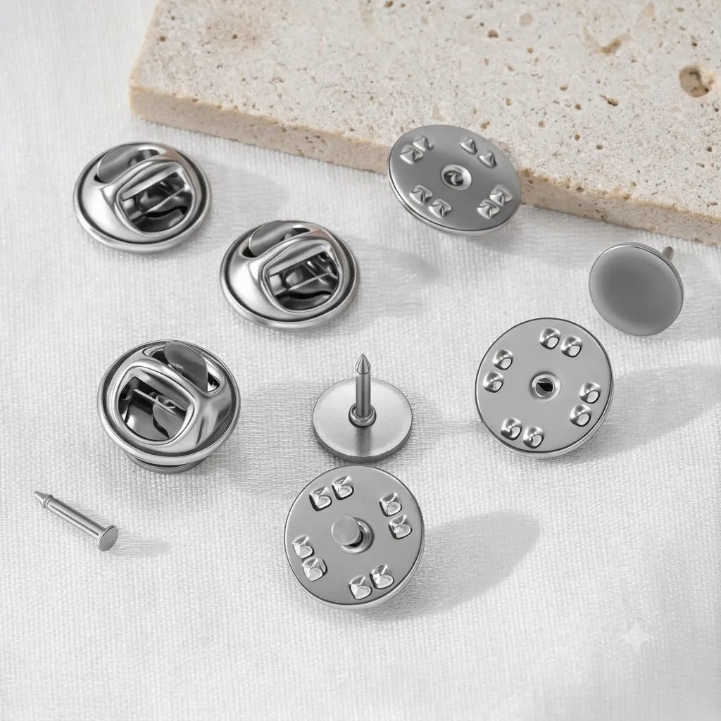 10pcs Stainless Steel Brooch Bases Flat Metal Trays Cufflink Accessories For DIY Badge Pin Clasps Jewelry Making Supplies Crafts