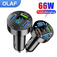 66W 4/6 Ports USB Car Charger Type C Car Charger Fast Charging PD QC3.0 Phone Charger in Car For iPhone Xiaomi Huawei Samsung