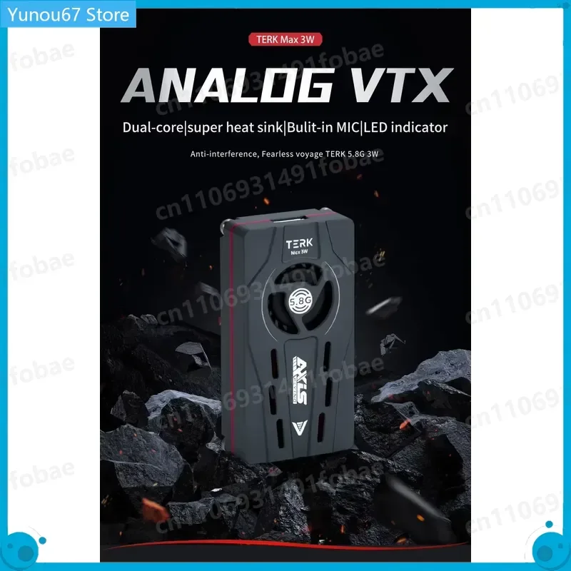For Axisflying TERK Max 5.8G 3W VTX with CNC Heat Sink and Dual Function Button Fast Switch between Power and Frequency Bands