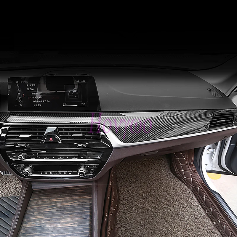 LHD RHD For BMW 5 series G30 2018-2023 Carbon Fiber Center Console Dashboard Panel Cover Trim Interior Accessories