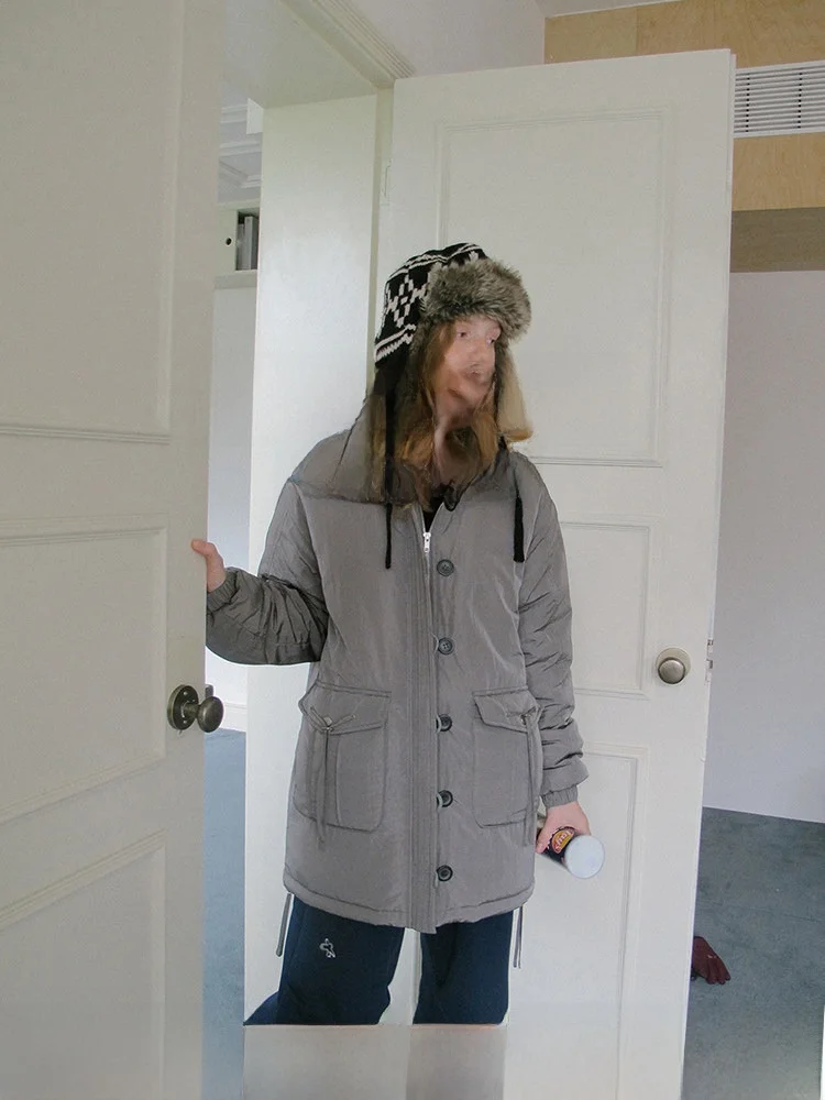 

Коллекция KOKOASOKO: Пуховик-куртка из хлопка с капюшоном, на молнии, с длинными рукавами, прямого кроя, для повседневной носки