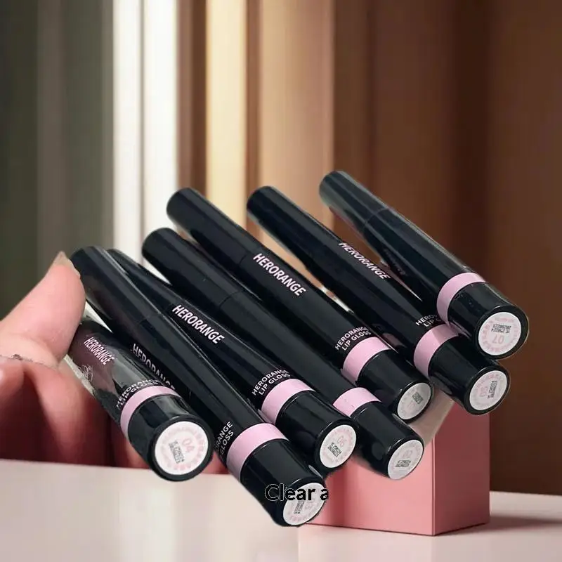 HERORANGE ミラーゼリー ソリッドリップグロス ピーチリップスティック 保湿クリアウォーターリップグレイズ モイスチャライジングリップティント メイクアップコスメ