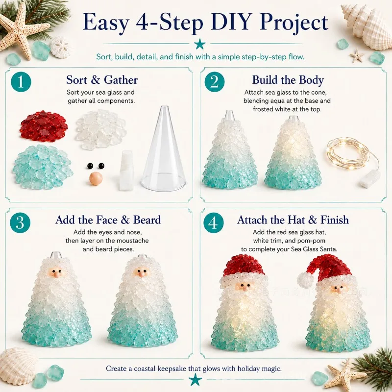 Sea‑Glass Christmas Ornament L - огляд і ціна Lighting Tree Decor