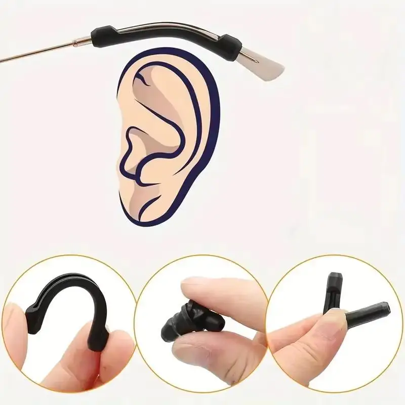 5 Pairs Anti-slip Glasses Sleeve Silicone Temple Tips Eyeglass Retainer Eye Frame Leg Drag Fixed Ear Hook Bracket Glasses Acces