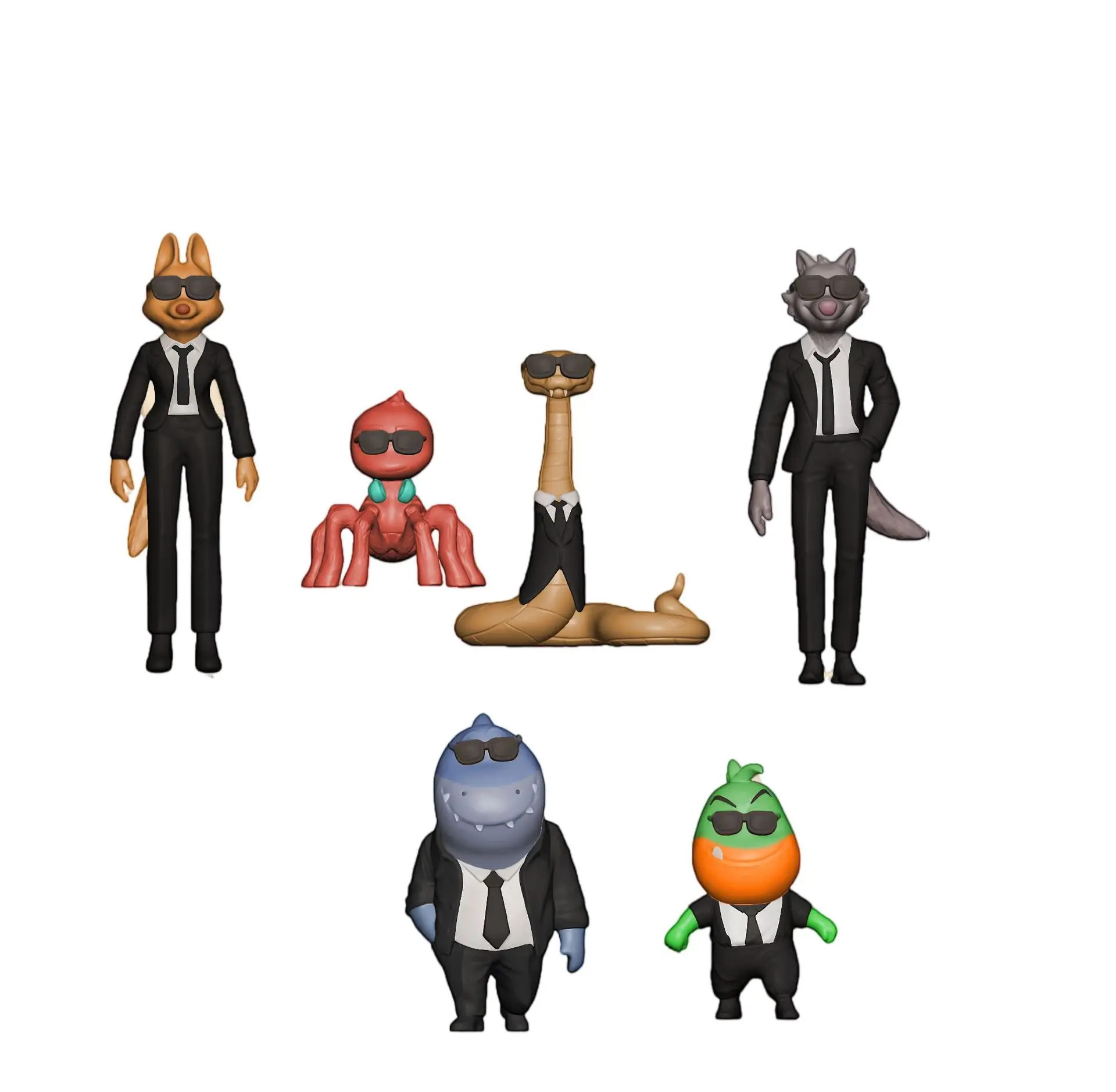 Hot Foxington Wolf Snake Action Figure Beeldje Kat Webs Collectible Toys Trendy Kantoordecoratie Anime Manga Randmodel