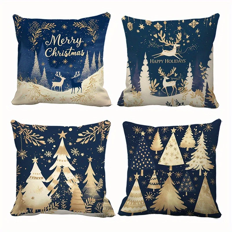 

Домашний декор, подушки с рисунком рождественской елки и праздничной елки, чехол для подушки с рисунком, подходит для дивана, спальни, автомобиля, наволочки