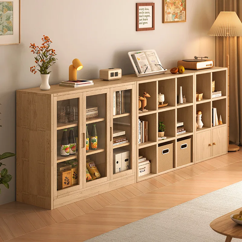 

All solid wood lockers lattice cabinets Bookshelves living room storage Low cabinets Household bookcases