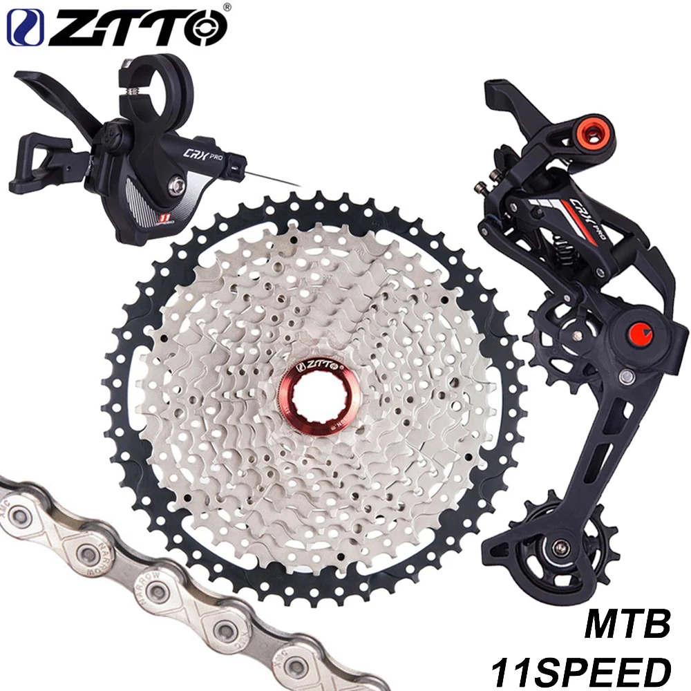 

ZTTO MTB Bicycle 1X11 Speed Group Set CRX PRO Shifter Cluth Rear Derailleur Mountain Bike Sprocket Kit 11V K7 Cassette 11S Chain