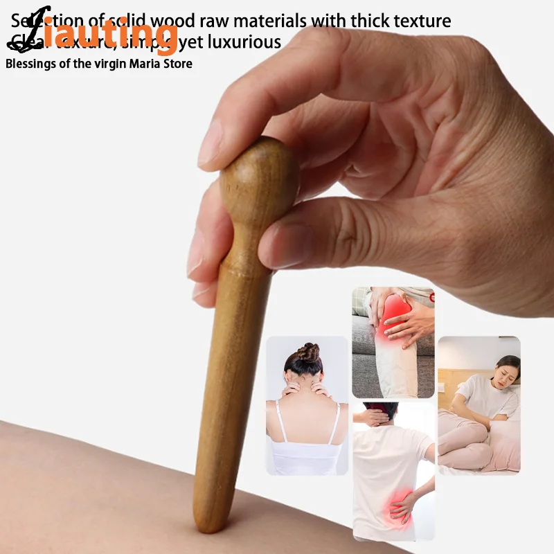 

Sandalwood Acupoint Stick Dial Stick Massage Stick Meridian Pen Foot Gourd Wave Shape Sole Acupoint Massage Tool ﻿