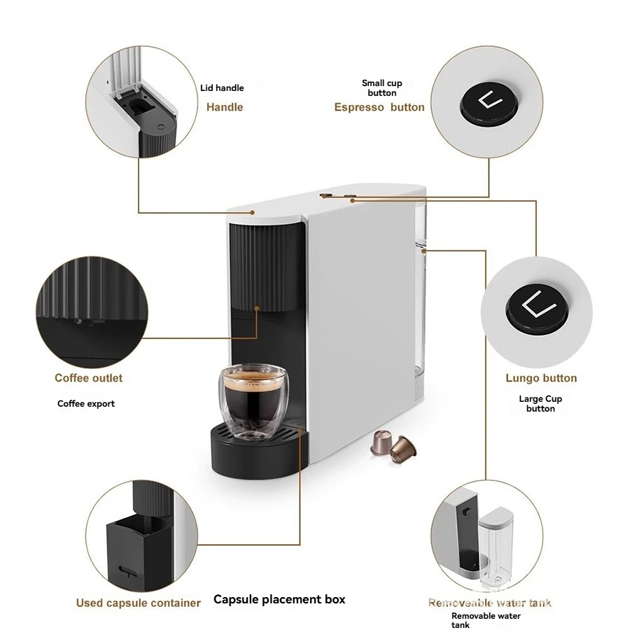 220V 110V Italian Espresso Capsule Coffee Machine Home Automatic Coffee Machine