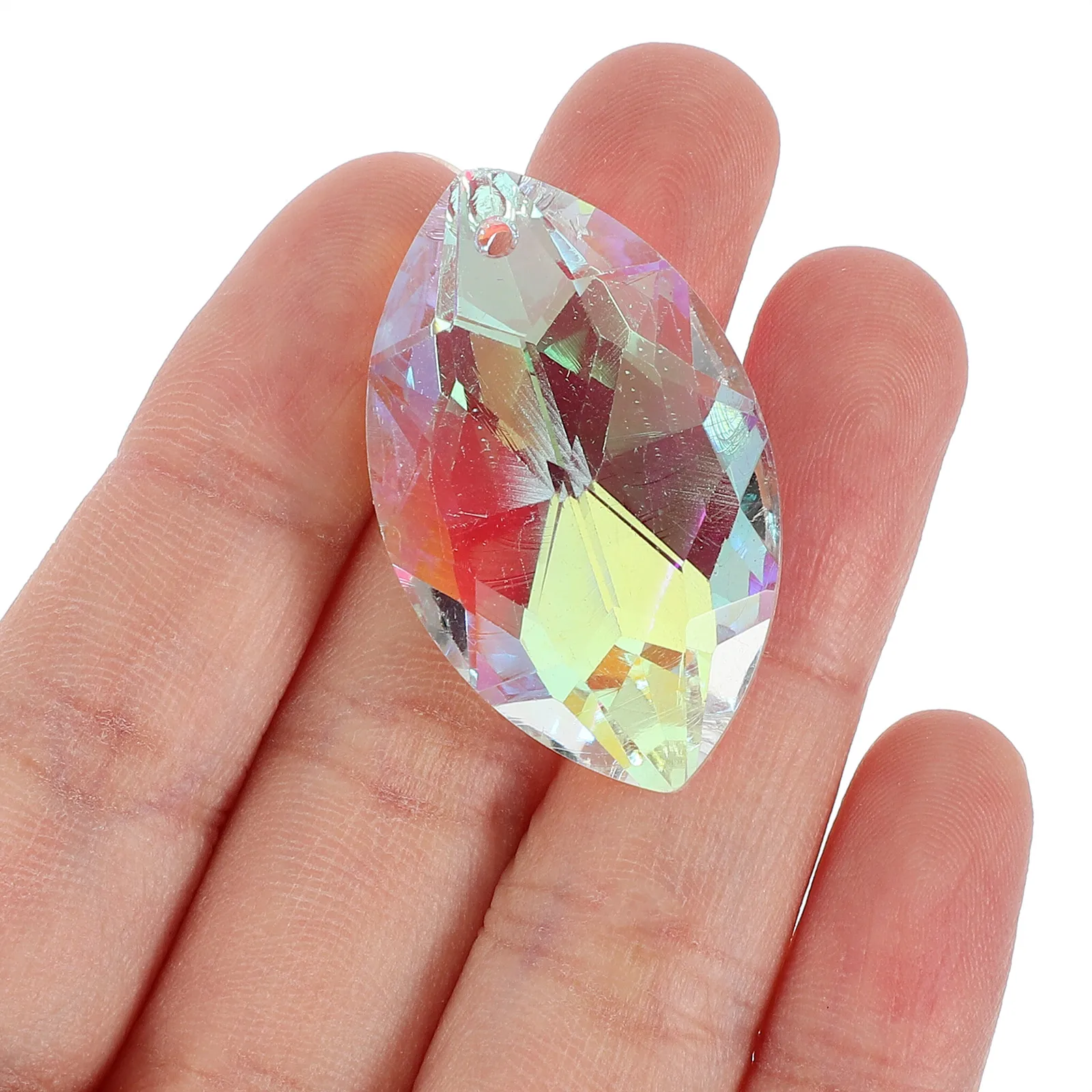

10 Pcs 38mm AB Crystal Marquise Beads for Earring Charm Curtains Door Decor Shiny Pendant Accessories