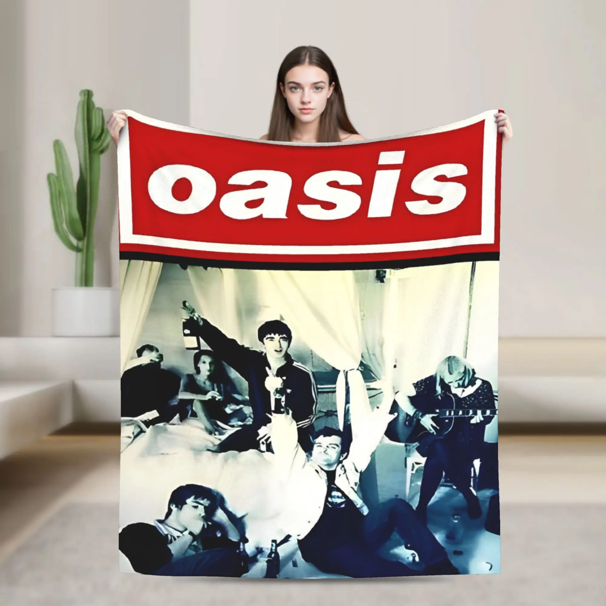 Band Rock O-Oasis Blankets Flannel Ultra-Soft Throw Blanket for Home Couch Bed Rug