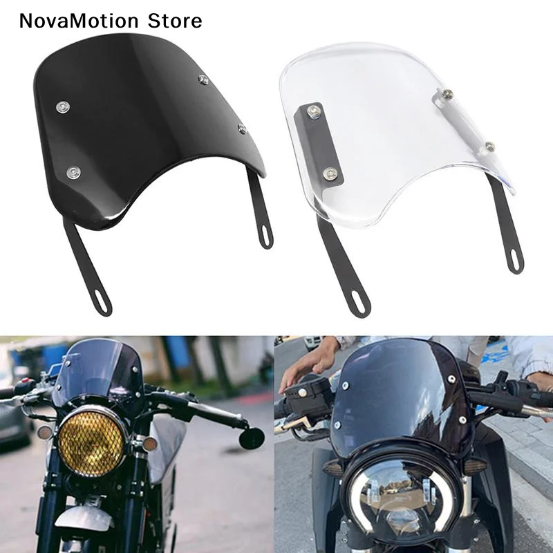 [NM]Motorcycle Headlight Windshield Wind Deflector Windscreen Universal For The Most Models[NM]
