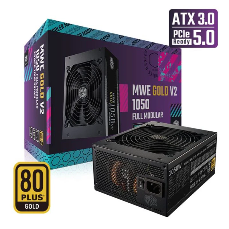 cooler master modulo completo fonte de alimentacao desktop computador btc atx30 fonte de alimentacao mwe ouro v2 1050w 1250w 01