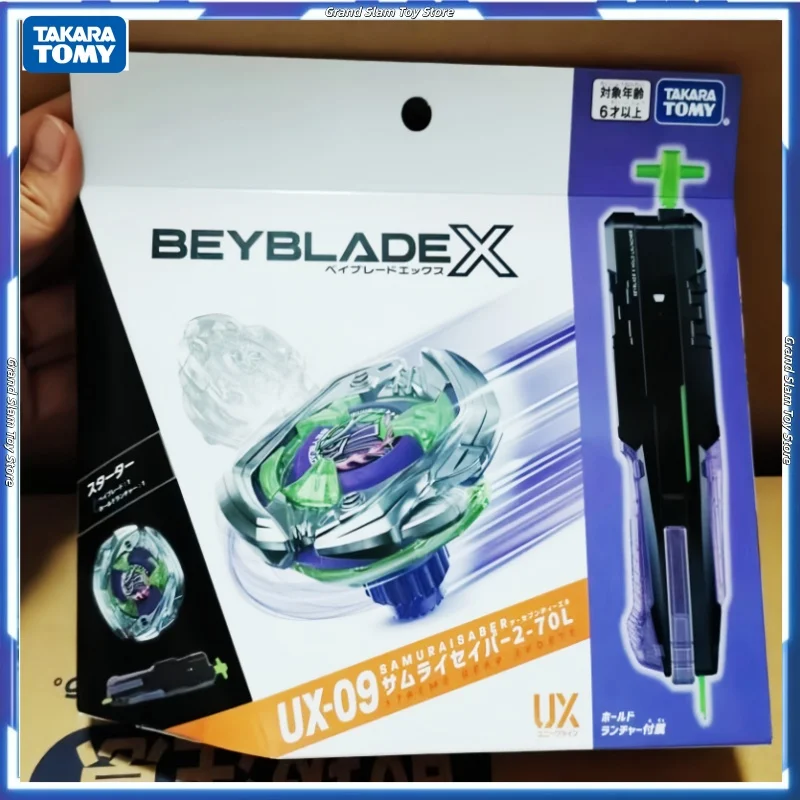 

Original Takara Tomy Gyro Toys Spinning Top Beyblade X Series Ux-09 Samurai Saber Gyro Starter Blade With Launcher Toys Gifts