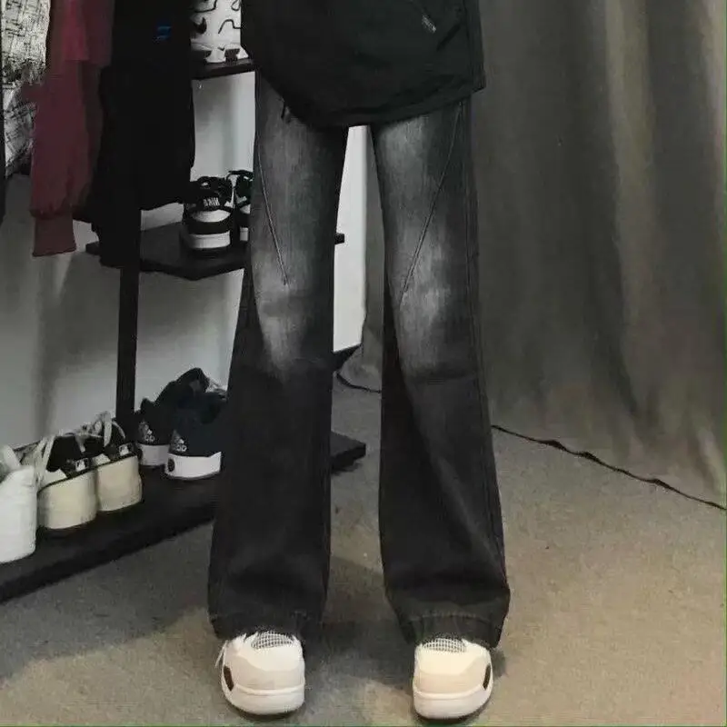 

American Style Vintage Washed Retro Slimming Jeans For Men, High-End Loose Casual Versatile Flared Trousers