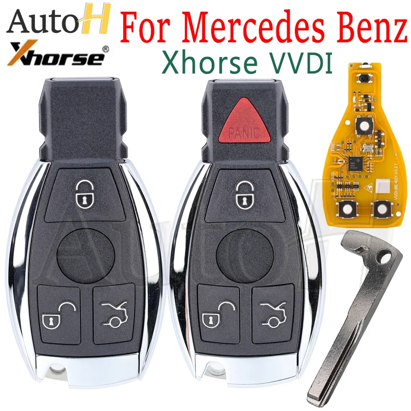 

Xhorse VVDI 315 МГц/434 МГц дистанционный смарт-брелок для Mercedes Benz W203 W204 W205 W210 W211 W212 W221 W222 корпус автомобильного ключа 3/4 кнопки