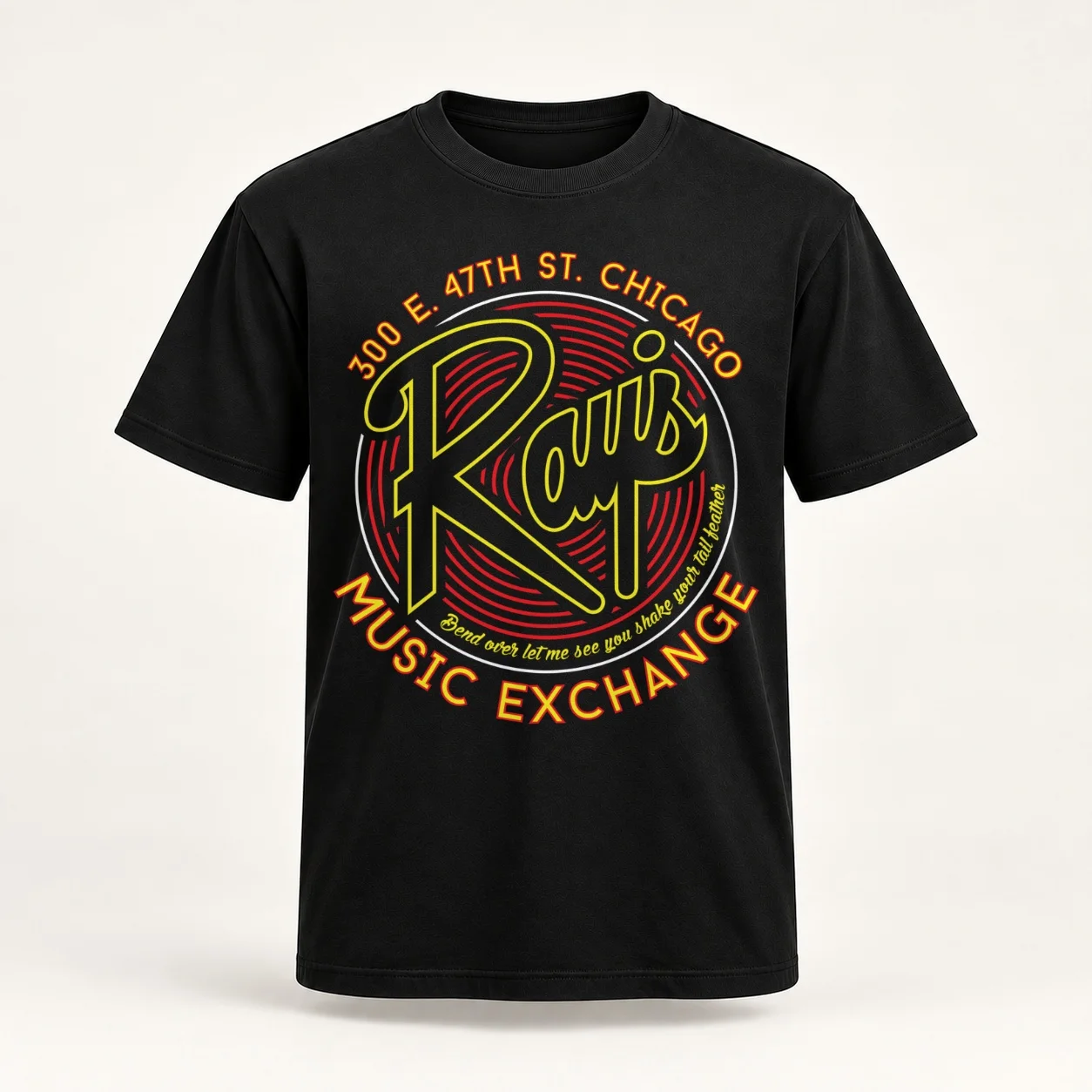 Ray’s Music Exchange - Bend Over Shake Variant T-Shirt t shirts for man graphic tees man t shirts graphic T-Shirt