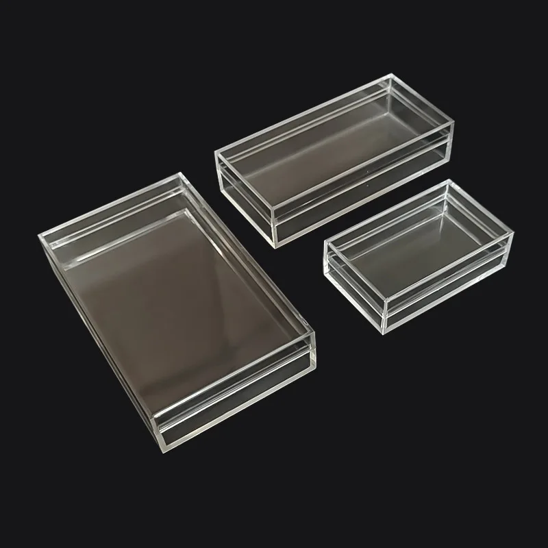 Mini Small Rectangular Box Transparent PS Plastic Specimen Candy Jewelry Manicure Crystal Mud Packaging Box Organizer With Cover