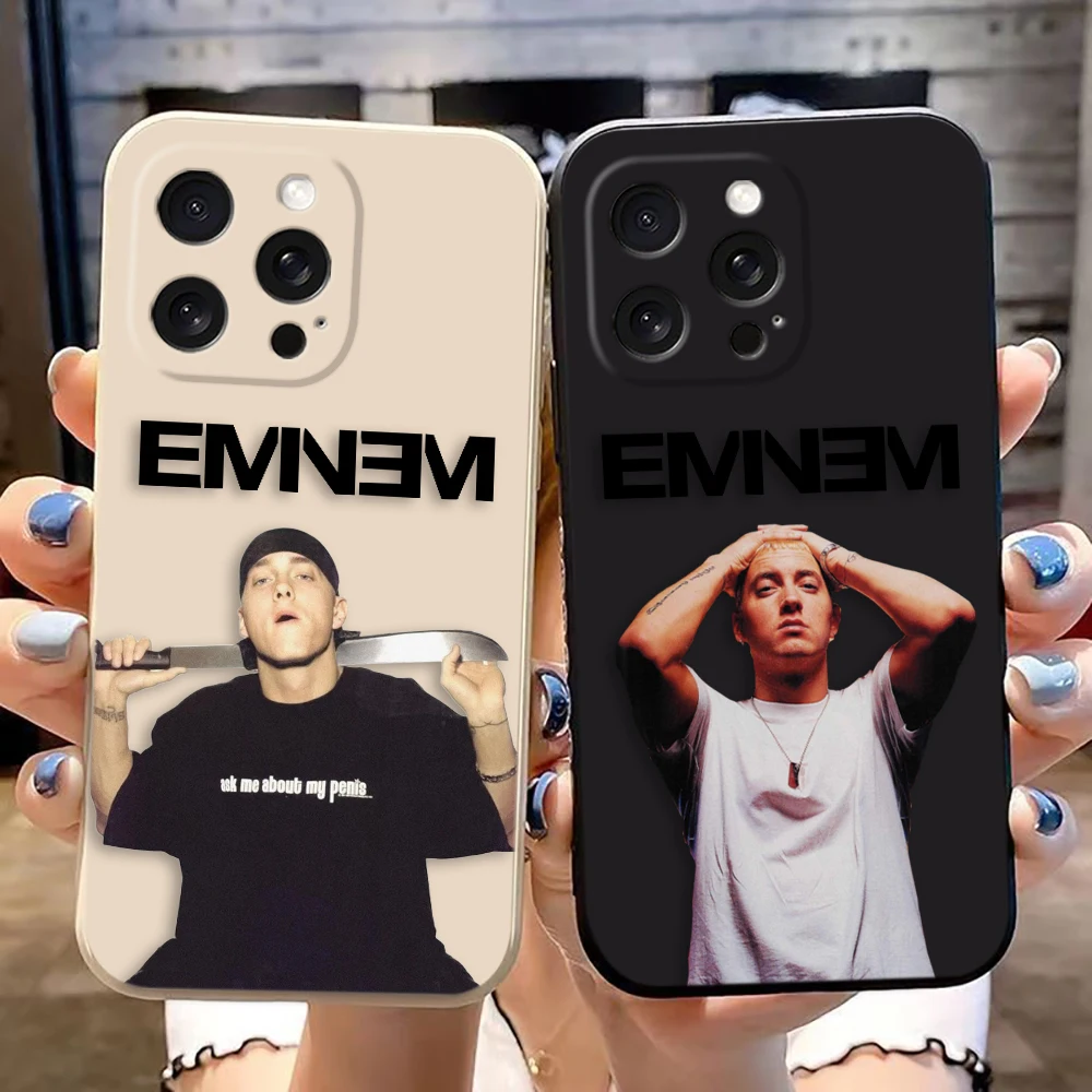 

Hip Hop Singer e-Eminem Cover Phone Case For Apple 16 Iphone 16 15 14 13 12 11 PRO MAX Soft TPU Color Case Funda Coque Shell