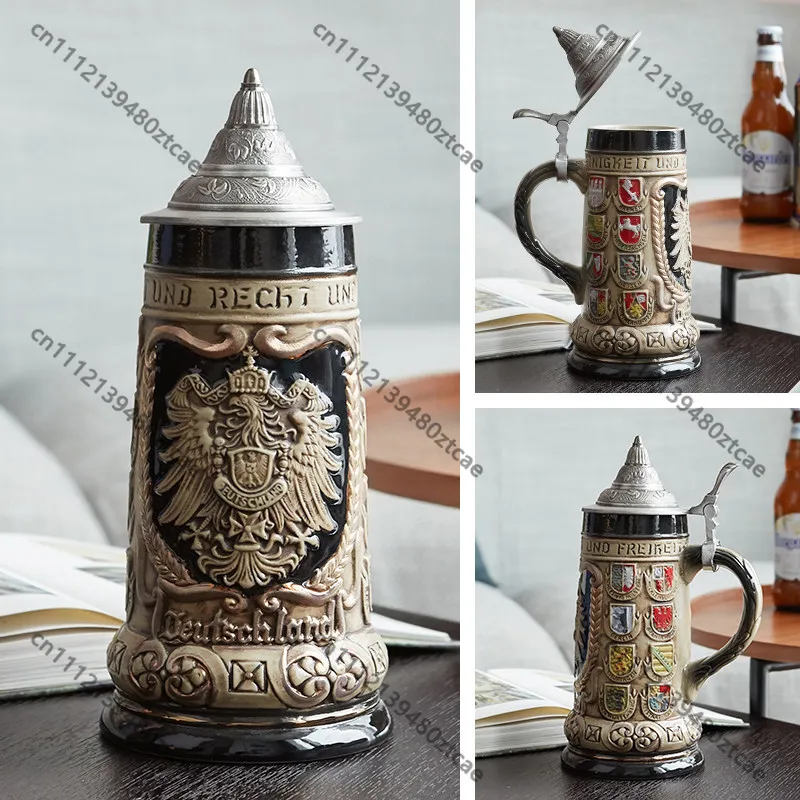 Handmade Personalized Ceramic German Beer Mug Creative Drinking Cup For Water Wine Daily Use Home Bar Decor Gift
