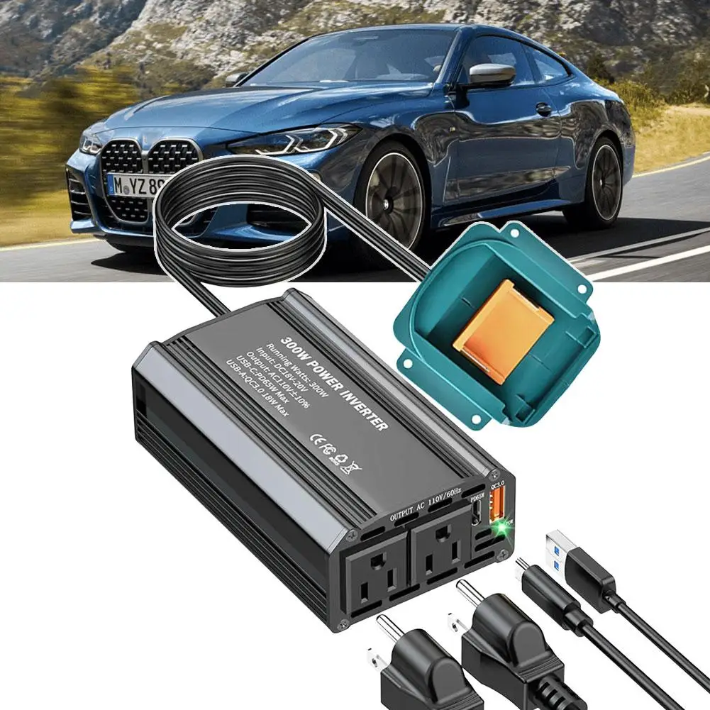 Inverter For Makita 18V Li-ion Battery With USB Charging Port AC Outlet AC110V/DC18V Power Station Generator Portable Power Bank