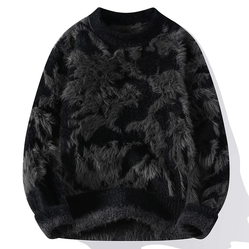 Men\'s Luxury Mink Cashmere Sweater, High End, Christmas Jumper, Soft, Warm, Fashion Design, New, Fall, Winter, 2024