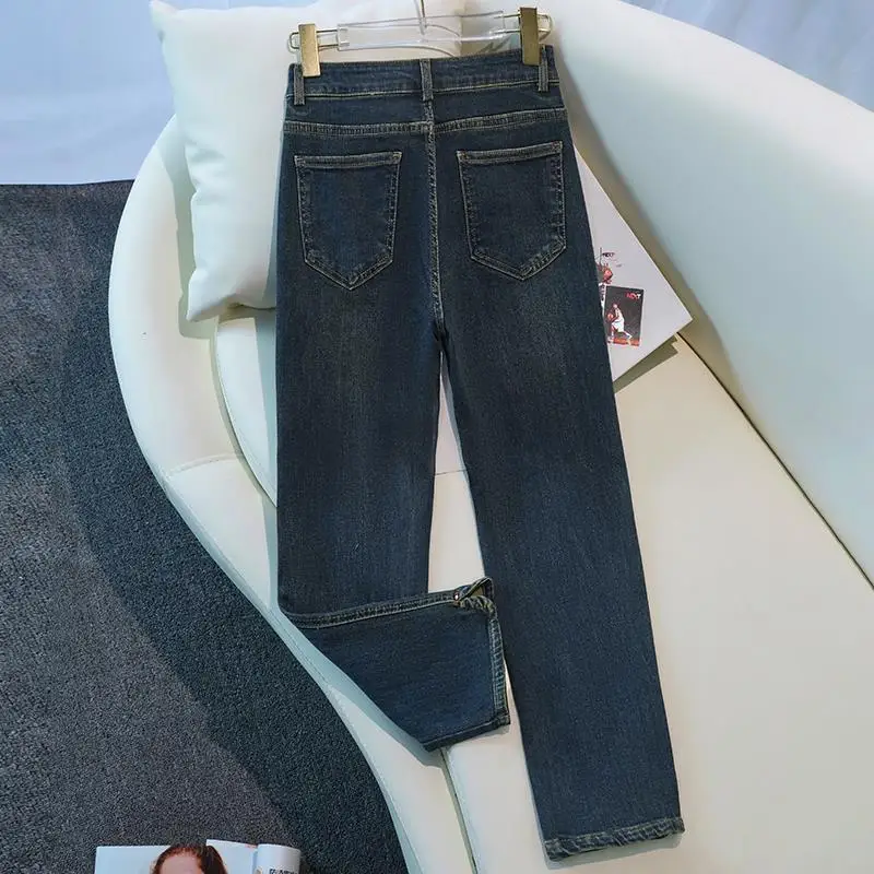 Jeans for Women Dark Blue Daddy Pants Small Harem Pants Women's Pants Spring and Autumn