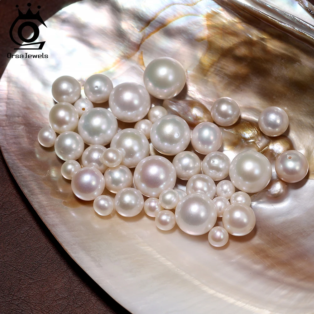 

ORSA JEWELS 5Pcs AAAA High Quality Freshwater Pearl Wholesale Round Shaped Bead For Jewelry Making DIY Necklace Bracelet PP13