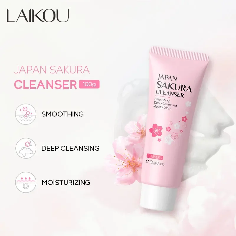 

LAIKOU Facial Cleanser Foam Face Wash Remove Blackhead Moisturizing Shrink Pores Deep Cleaning Oil Control Skin Care 100g