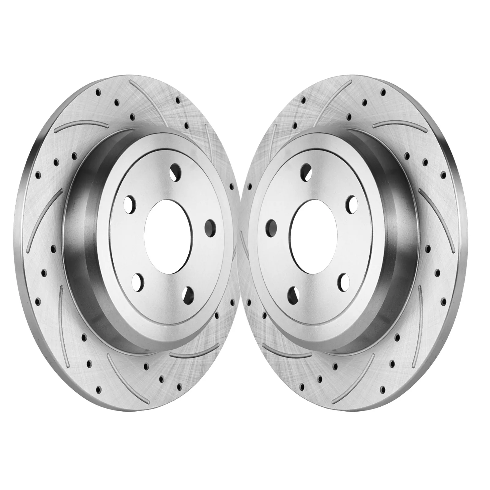Rear Drilled & Slotted Disc Brake Rotors Set for 2018 Jeep Wrangler JK