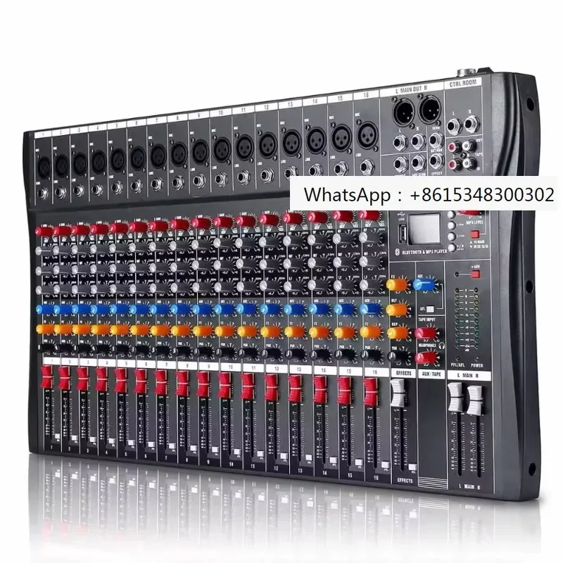 16 channel audio mixer 6 music mode USB  mixing console amplifier computer playback phantom power effect