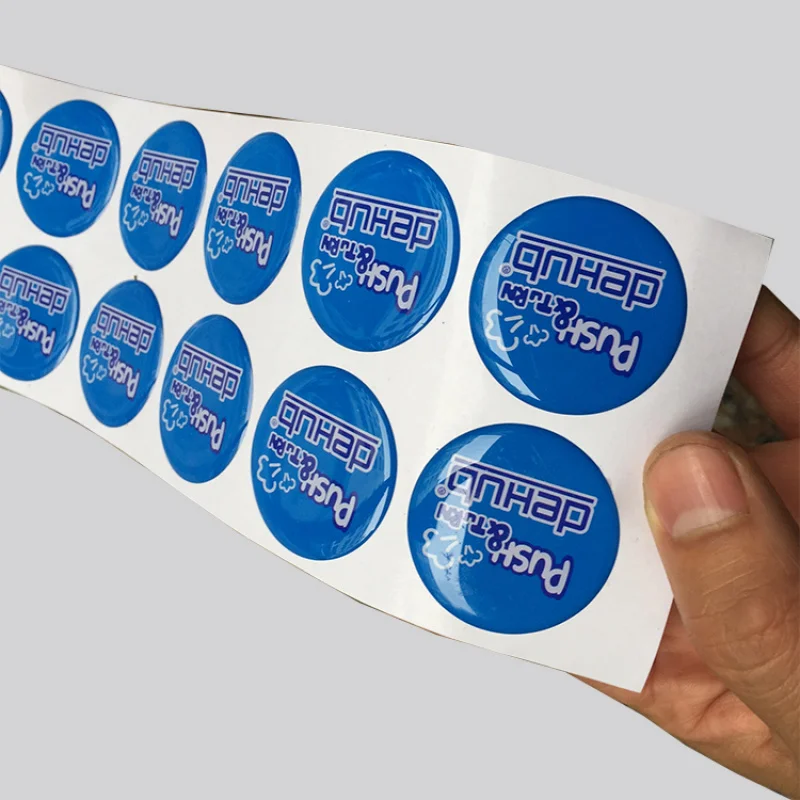 20 0 pieces.Custom logo self-adhesive sticky 3D embossed gel glue label printing soft resin 3D epoxy dome st