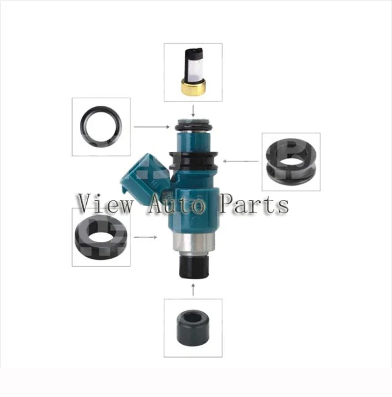 6 sets Fuel Injector Repair Kits For TOYOTA LEXUS SUBARU Micro Filter Seal orings Plastic Washe cap RK-0019