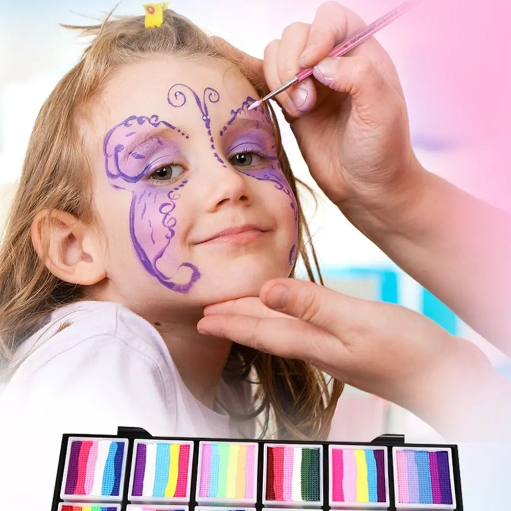 Corpo pintando rosto arte corporal pintura profissional multifuncional pincéis conjunto escova de náilon com caixa de armazenamento desenho arte caneta