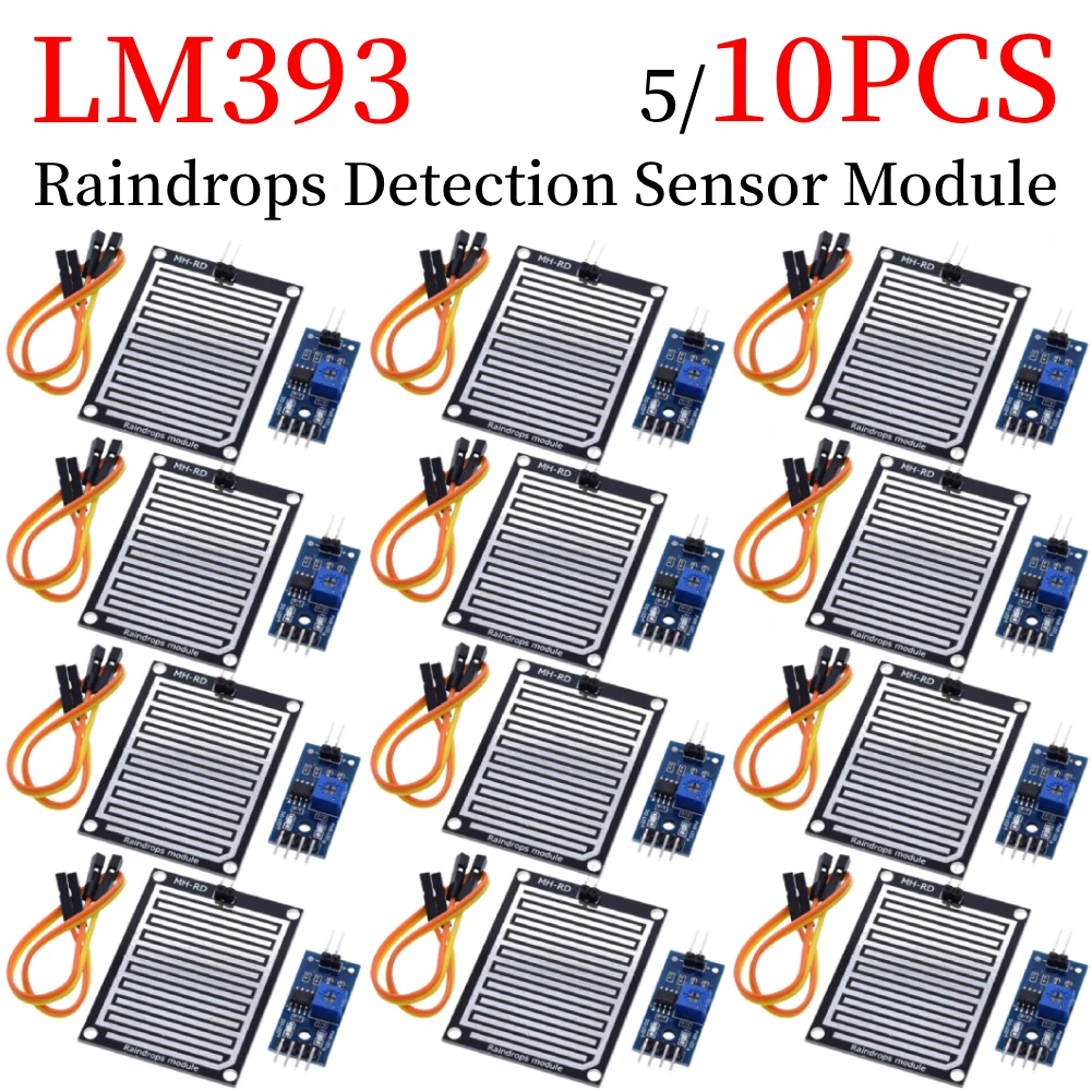 1-10PCS Snow Raindrops Detection Sensor Module Rain Weather Module Humidity For Arduino Relay Control Module Rain Water Sensor