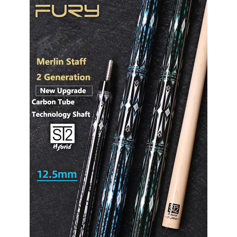 

Billiard 2023 New Arrival Fury Rod Of Merlin Cue Stick Pool Cue Carbon Fiber Tube Shaft 1/2 Split 12.5mm Tip Size Pool Cue