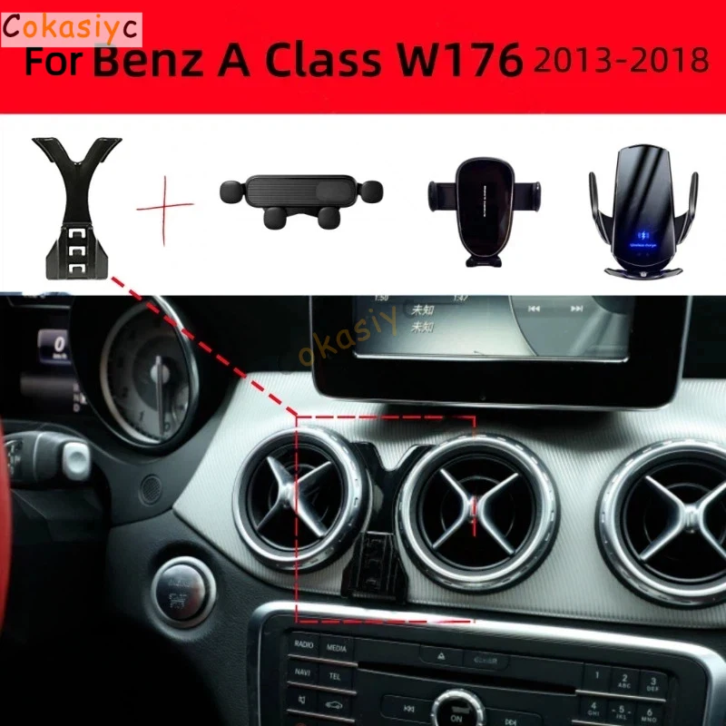 Suporte de celular para carro, para mercedes benz classe a w176 2013-2018, trava automática, universal, suporte para celular, acessórios para carros