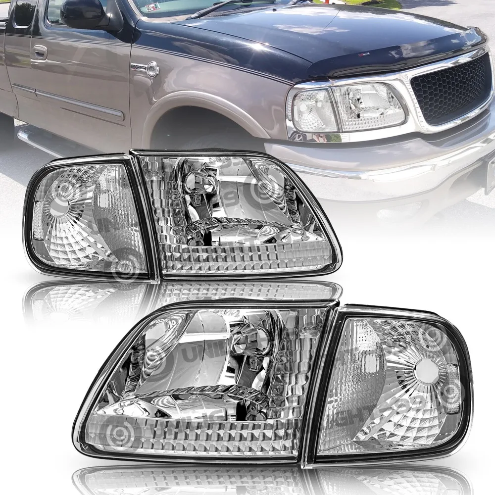 

Fit 1997-2003 Ford F150 1997-2002 Expedition Headlight+Corner Lamp 4PC