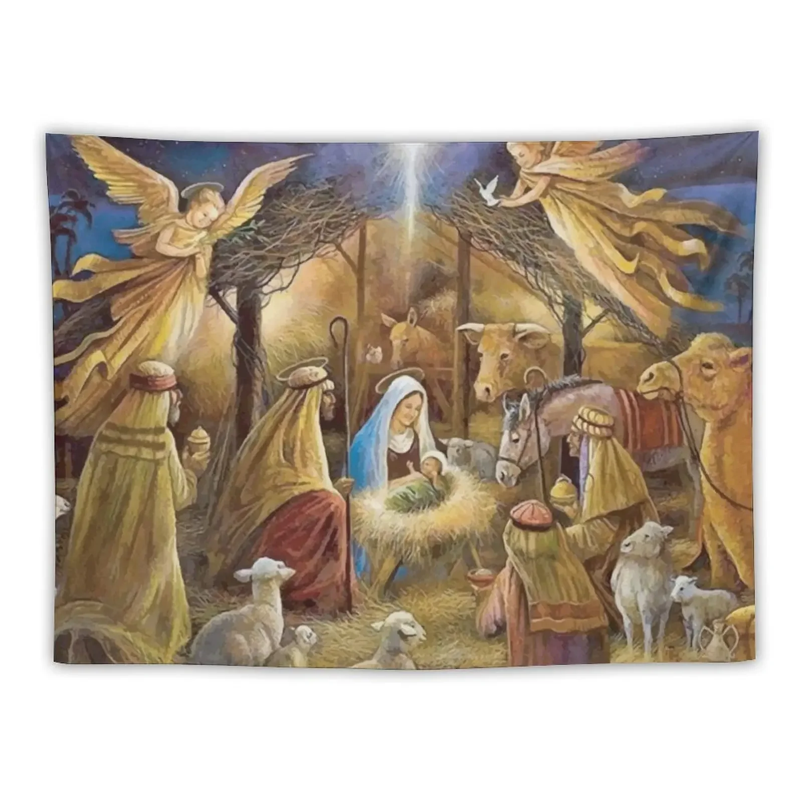 

Christian Christmas Nativity Tapestry Room Decoration Aesthetic Wall Hangings Decoration Room Decor For Girls Tapestry