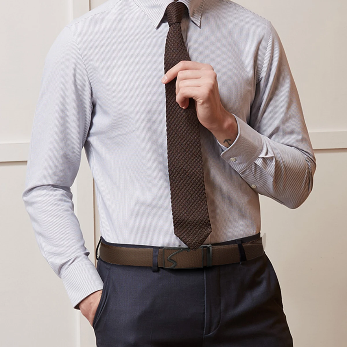 Men's Automatic Buckle Belt, Korean Style Trendy Casual Business Belt for Young and Middle-Aged People
