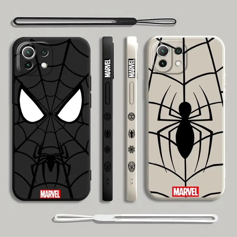 Spider Man Marvel LOGO Phone Case for OPPO Realme 6 8 8i 9i 10 11 Pro 7i 8S 9 ProPlus 5G 7 11 10 4G Square Liquid Cover