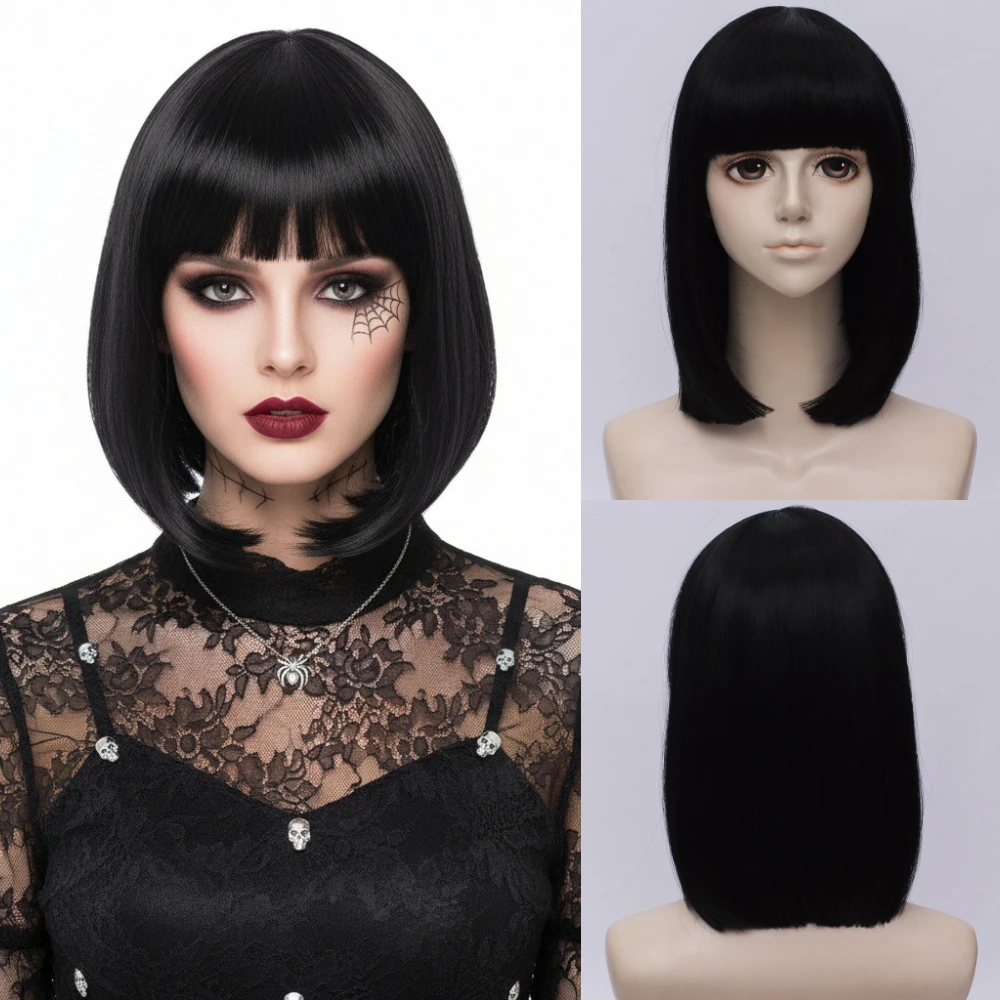 

GAKA женский короткий прямой синтетический парик для Хэллоуина, парик для косплея, термостойкое синтетическое волокно