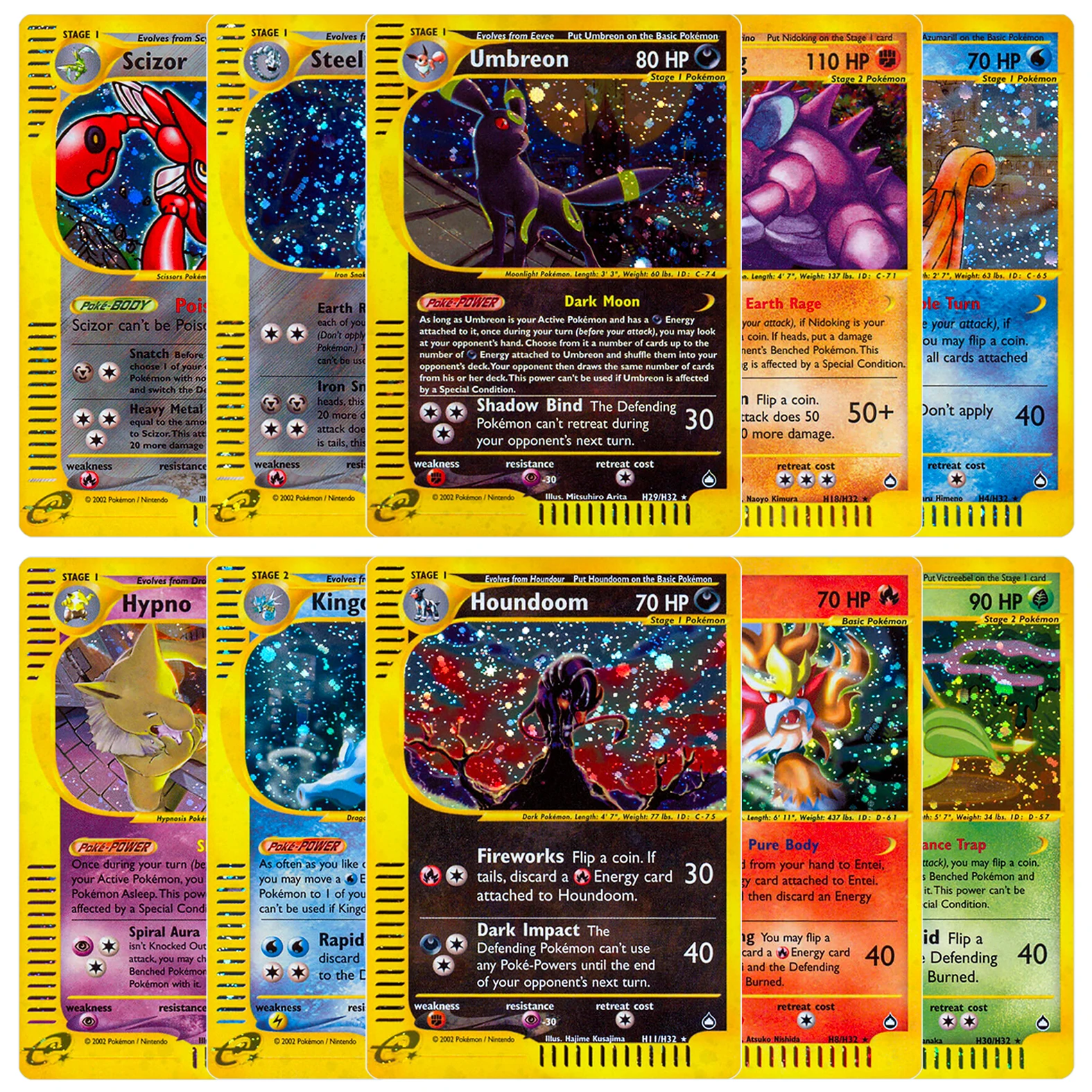 PROXY PKM AQUAPOLIS SET Holo-Karten Ampharos Magneton Togetic Holo Ultra Rare PKM E-Karte TCG Sammelkartenspiel Kindergeschenk